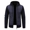 New Autumn Winter Men's Hooded Knit Cardigan Men Thick Fashion Patchwork Knitted Sweatercoat Mens Warm Casual Sweater Jackets