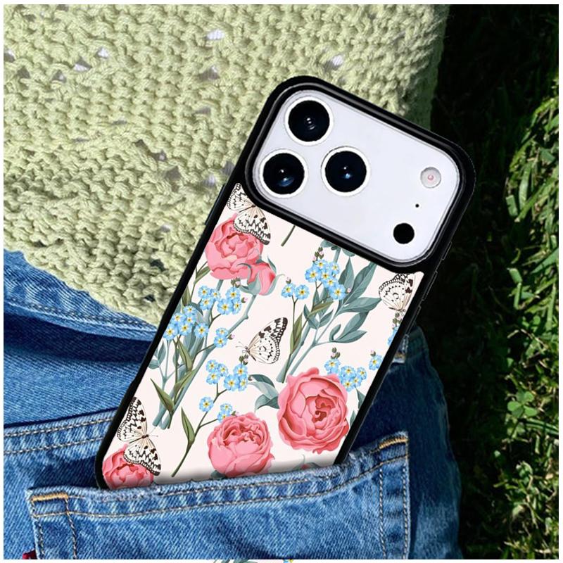 BUTTERFLY FLORAL PATTERN COLLECTION Phone Case Cover for IPhone 11 12 13 14 15 16e 17 Pro Max Coque for IPhone 17 Air