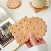 New Creative Biscuits Wooden Cup Mat Natural Wooden Tea Cup Mat Mugs Milk Cups Coffee Cup MatsCup Trays Heatproof Pads Placemat