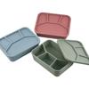 Temperature Resistance Silicone Lunch Box 4 Compartments Thickened Divided Lunch Box Leak-proof Portable Meal Box Back To School