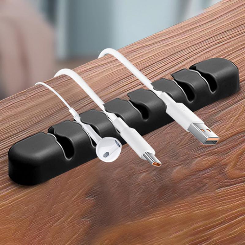 Organizer magnetic autoadeziv din silicon de culoare solidă pentru cabluri Suport pentru cabluri Cleme flexibile din silicon pentru birou Organizator pentru cablul mouse-ului