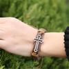 Cross-Shaped Handmade Cowhide Leather Bracelet