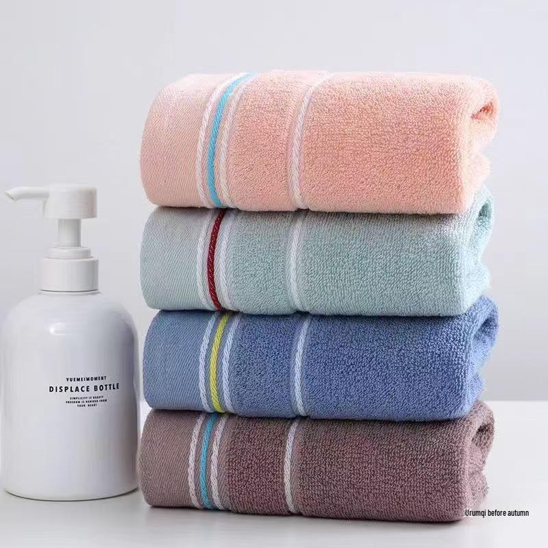 Soft, Absorbent Polyester-Cotton Towels - Thickened for Household Use, Face Wash, and Gifts