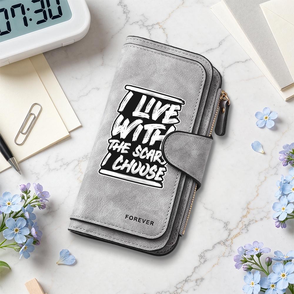 Fashion Letter Print Wallet Multi Slot Casual Portable Daily Use Forever Purse