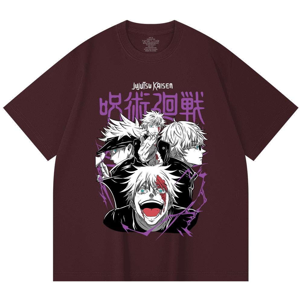 230 Gsm 100% Cotton Jujutsu Kaisen V3 Gojo Print Unisex Heavy Cotton T Shirt