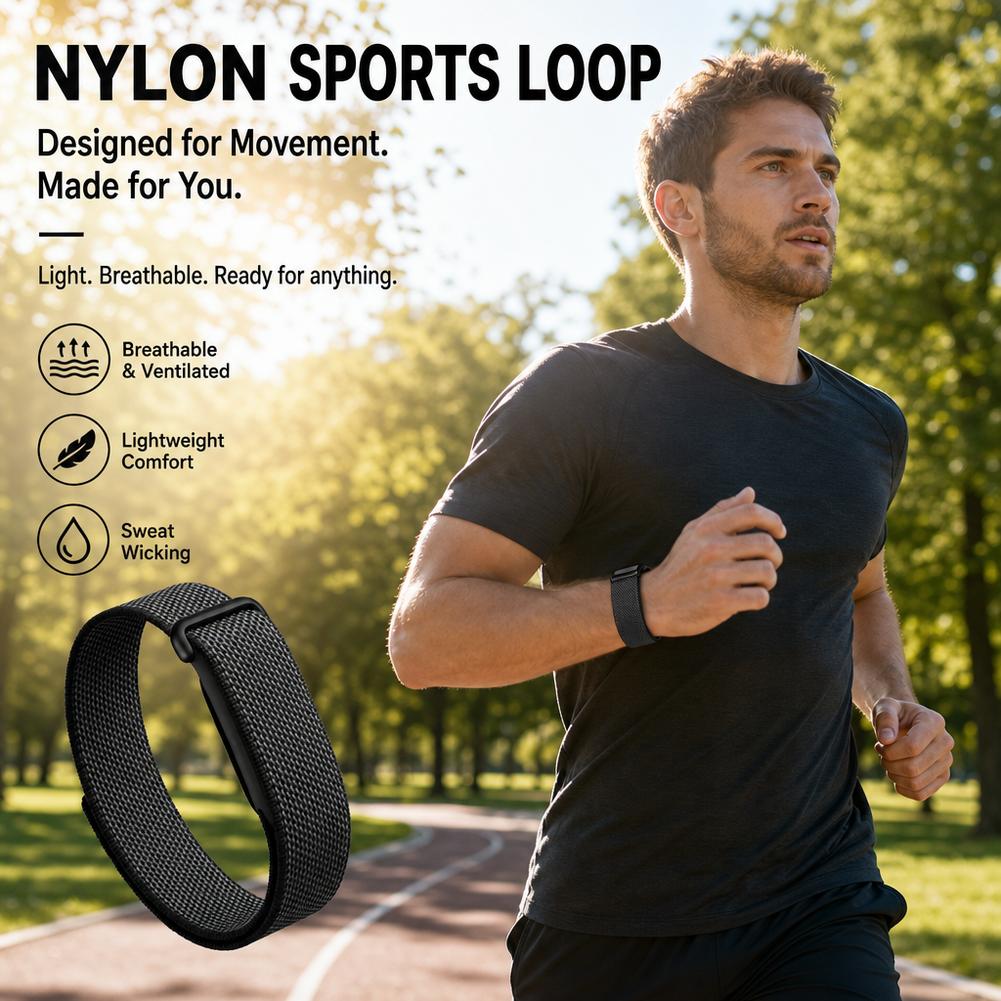 Sports Braided Watch Strap For Google Fitbit Air Nylon Loop Bracelet Breathable Quick-dry Band Wristband Replacement Watch Strap