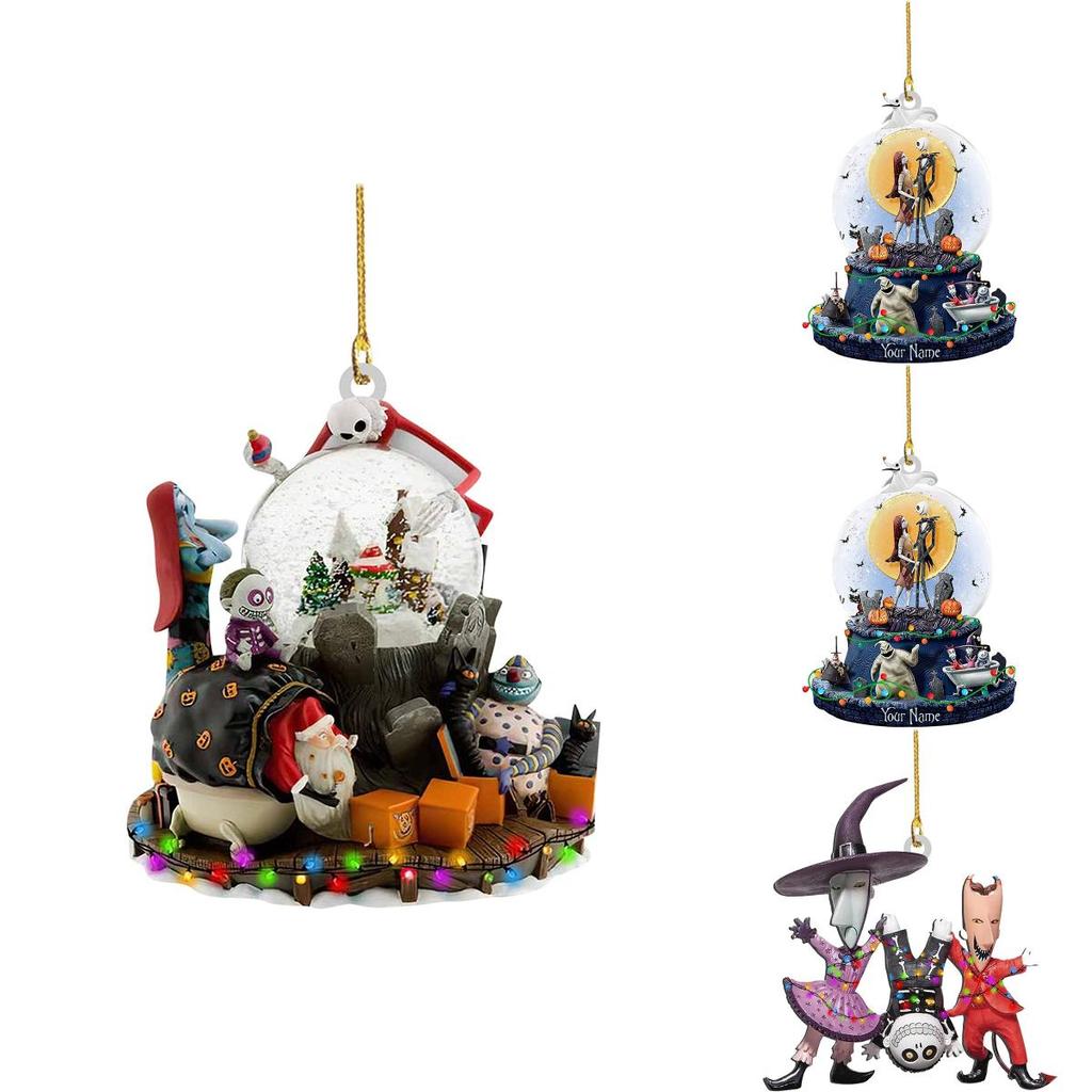 Nightmare Before Christmas Jack Sally Xmas Tree Acrylic Pendant Decoration