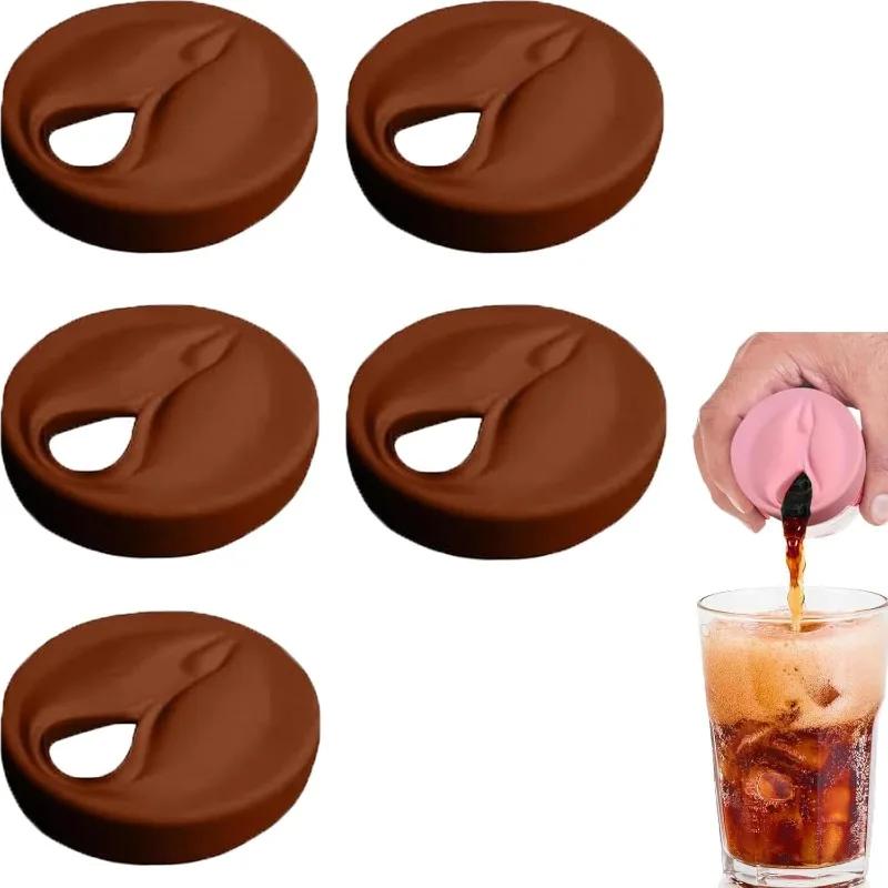 Silicone Spoof Drink Can Sleeve Fits Standard Drink Cans Original Gifts for Stag Parties: Reusable Vagina Shaped Drink Can Lids