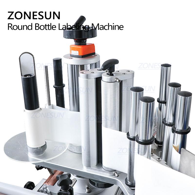 ZONESUN Automatic Round Bottle Labeling Machine Labeling Sticker Machine  Vial Glass Jar Tabletop Can Sticker ZS-TB200
