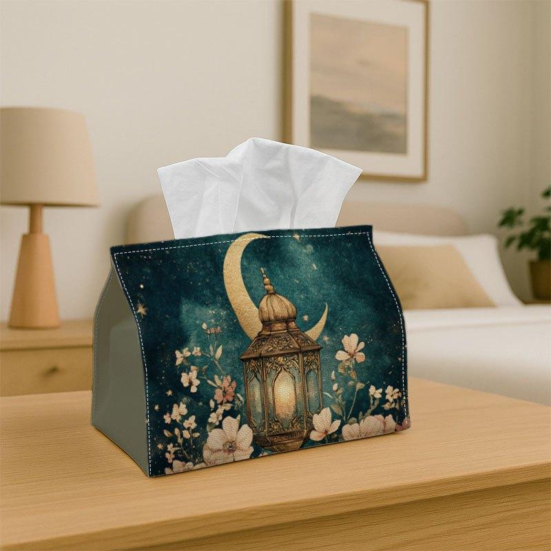 1pc Islamic Art Tissue Box Lantern with Floral Design, Made from Durable Fabric for Use In Kitchen, Living Room, Bedroom, And Car, Ideal for Home And