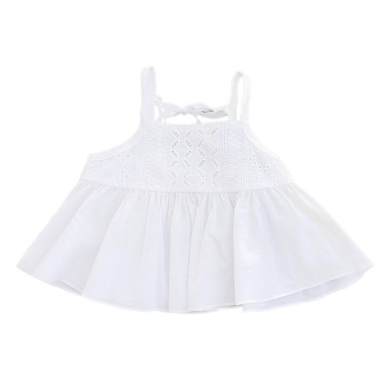 Girls Summer Solid Color Comfortable Breathable Halter Belt Blouse