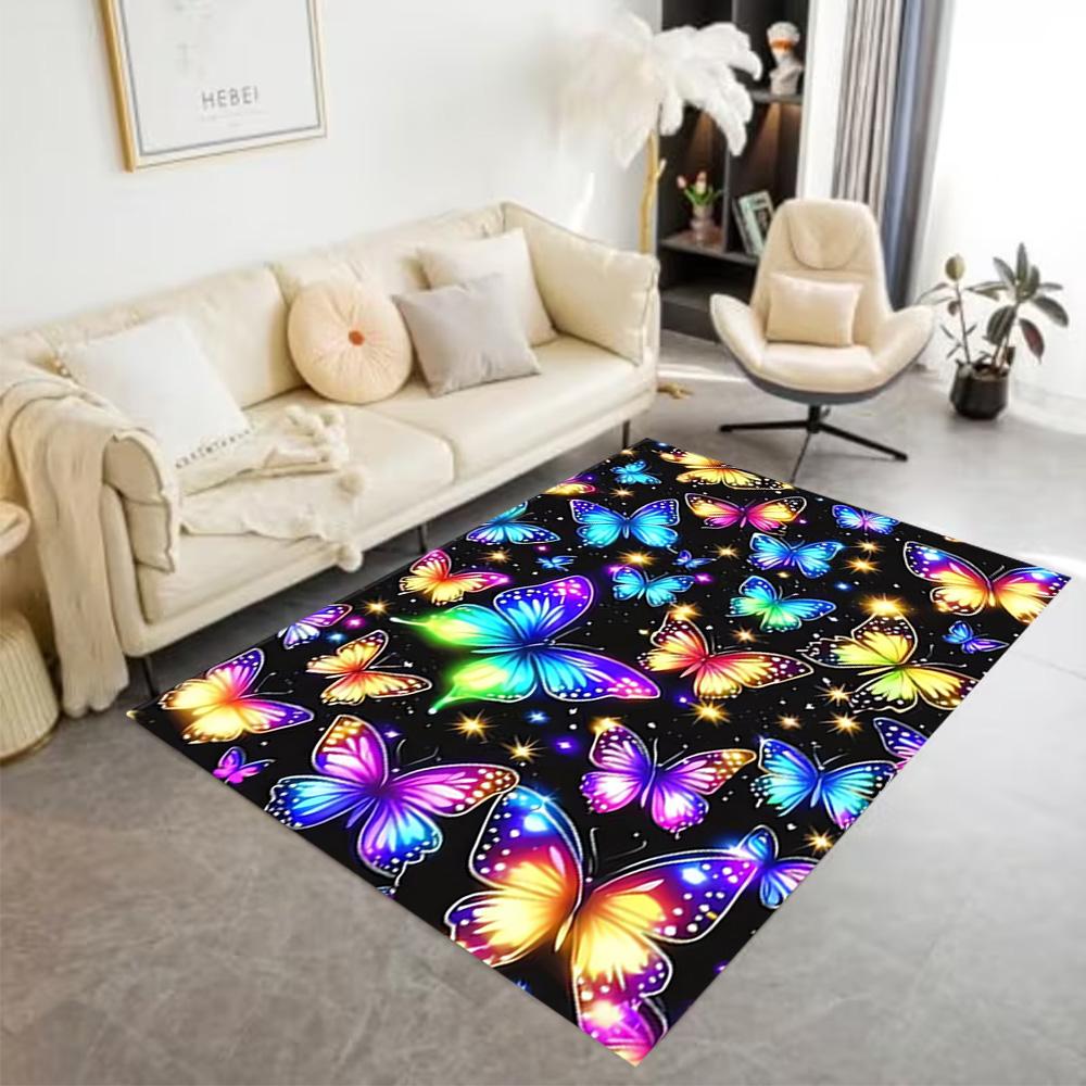 1pc Butterfly Design Home Carpet Non-slip Office Decor Gift Living Room Bedroom