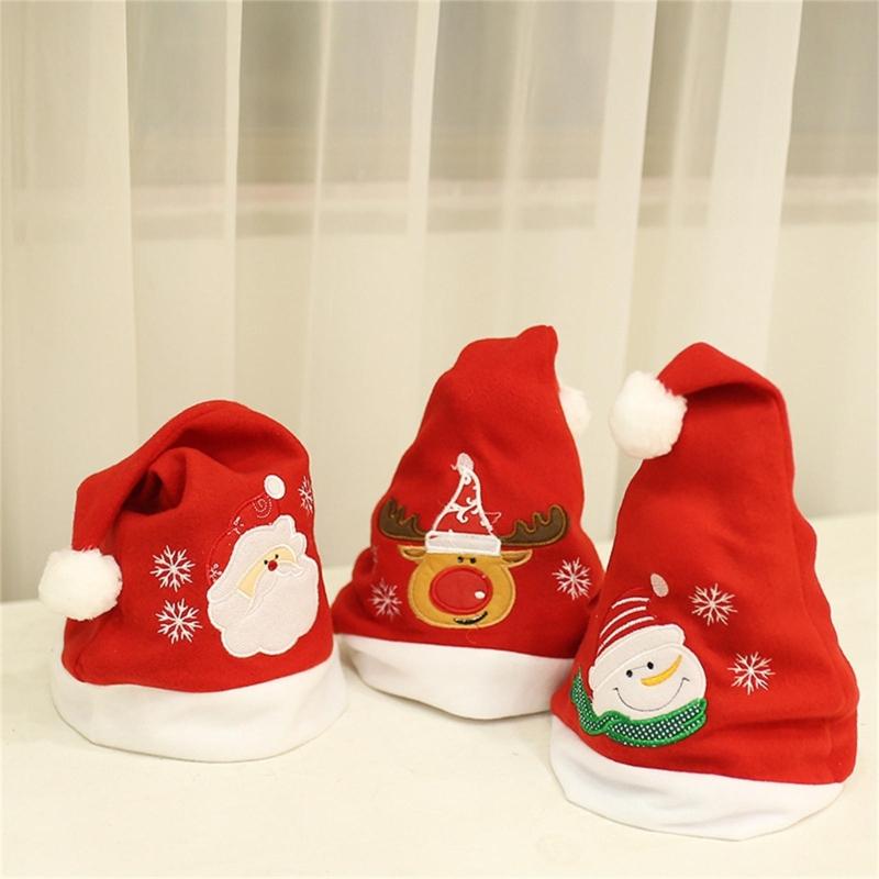 10pcs Exquisite Christmas Hat, Santa Hat Holiday Hat for Unisex Adults Festival Party Hat Plush Santa Hat Red Hat