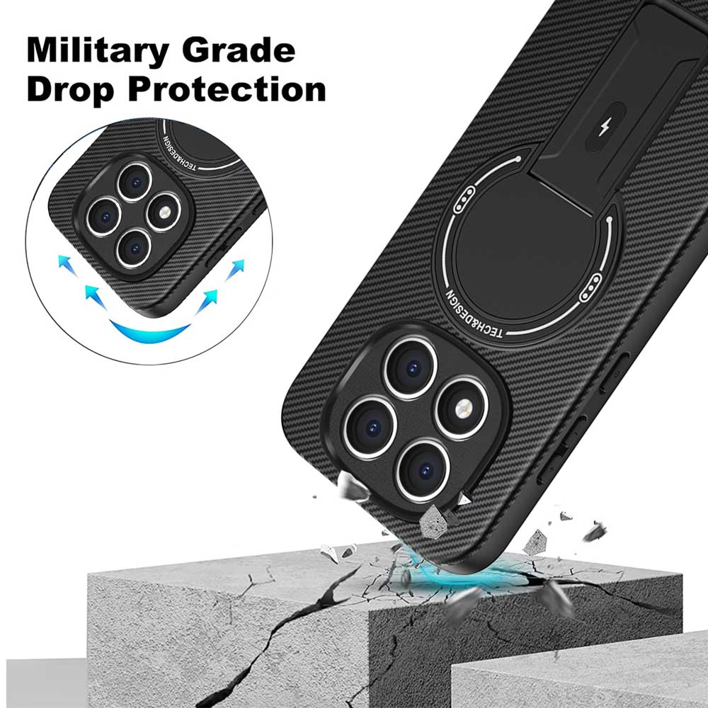 For Redmi Note 13 14 Pro Plus Invisible Support Case for Redmi A3 13C 14C 4G Magnetic Hard Anti-fall Cover