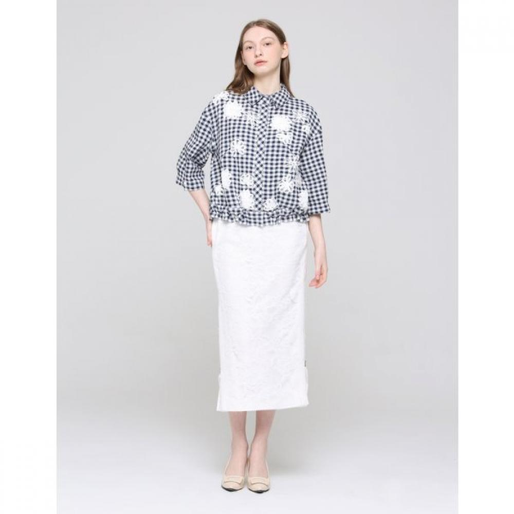 SON JUNG WAN Women S Check Flower Embroidery blouSe Zbl6262150