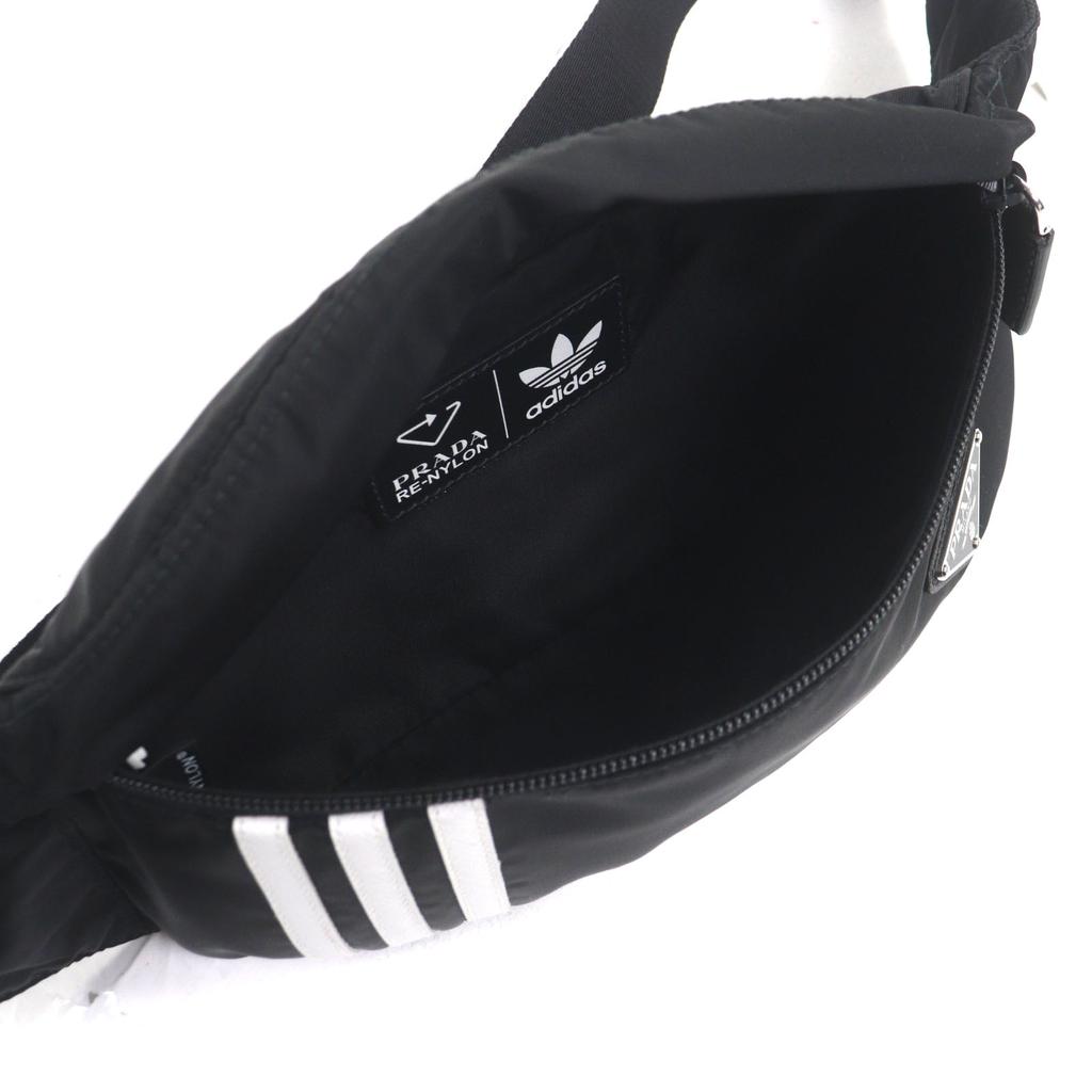 Excellent PRADA adidas Sling bag RE-NYLON triangle logo black Nylon mens 2VL034 Used