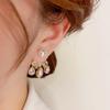 French Fashion Pearl Tassel Earrings for Women High Sense Retro Light Luxury Stud Earrings 2024 New in Charms Rhinestone Zircon