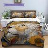 Lion Head Pattern Bedding Quilt Set  Home Decoration  Gift (1 * duvet cover + 2 * pillowcase  without core)