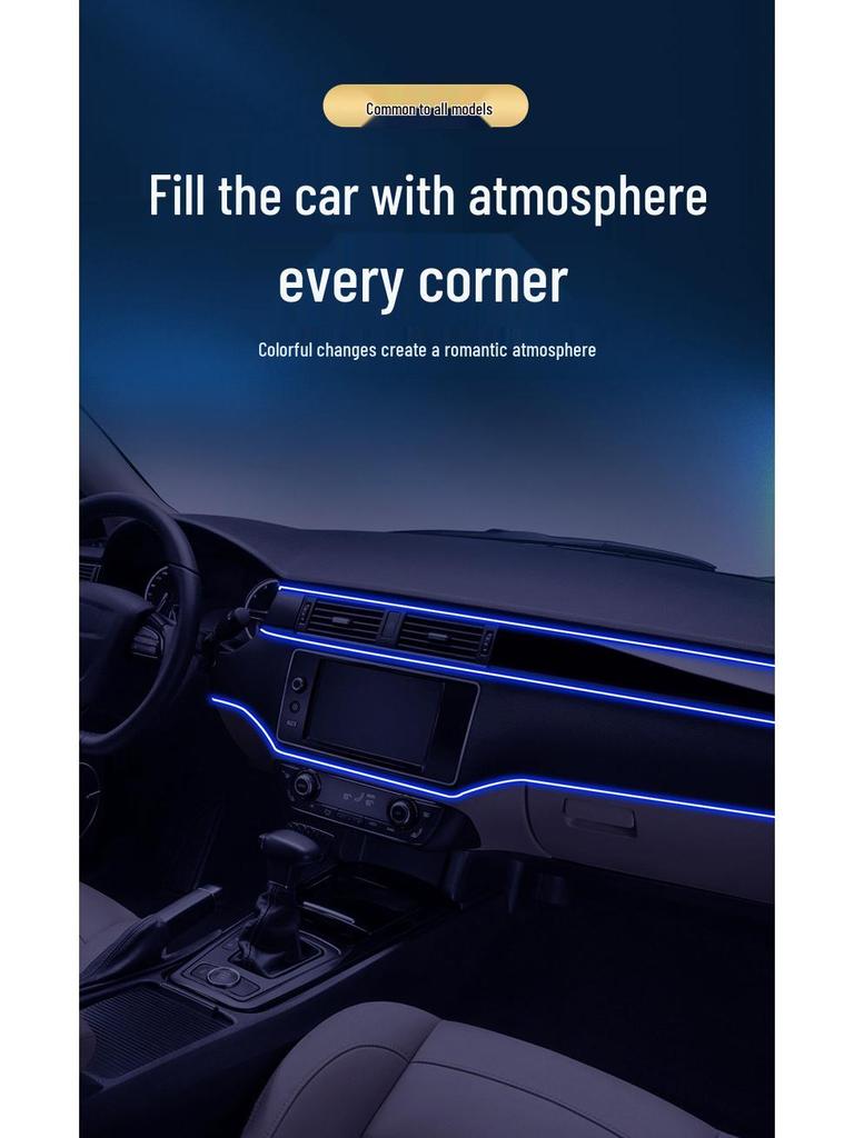 USB Voice-Controlled Car Ambient Light Strip: Wireless, Colorful Rhythm & Remote-Controlled Interior Light Guide