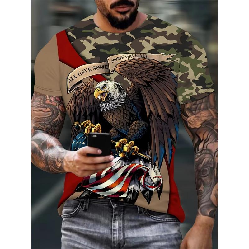Urban Street Outdoor Casual Men Short Sleeve T-Shirt Eagle 3d Printed Comfort Men s Short Sleeve Women T-shirt Kid T-shirt XL