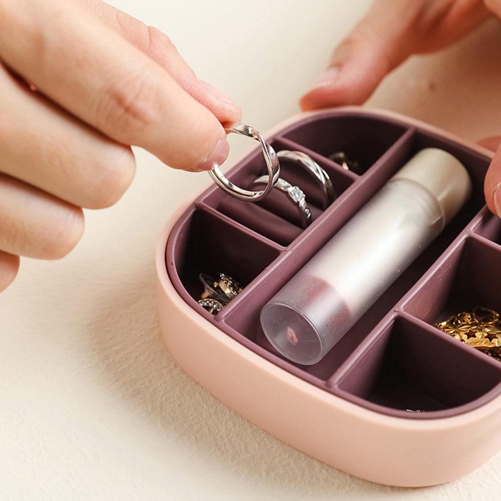 Portable Jewelry Display Box Organizer Travel Household Jewelries Case with Mirror Ornaments Storage Containers Girls