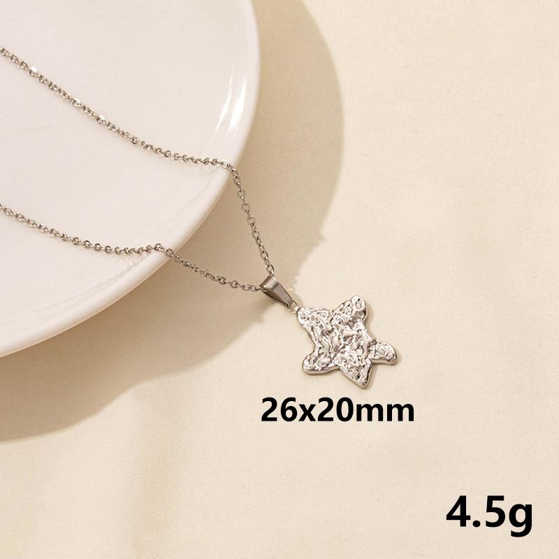 1Pc Stainless Steel Animal Starfish Turtle Octopus Seahorse Pendant Necklaces Vintage Summer Conch Shell Women Collar Jewelry