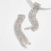 Silver Tassel Long  Earring Shiny Gold Chain Drop Earrings Elegant Sequin Earrings  Girls