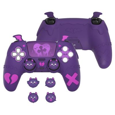 PlayVital Gothic Imp Cute Protective Cover for Ps5 Includes 4 Thumb Grip Caps and 6 Grip Cover for Ps5 Compatible with Official Ps5 Charging Station