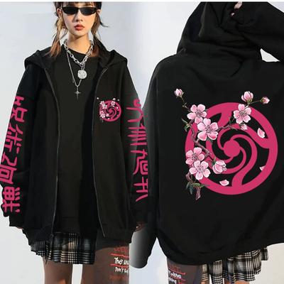 Classic Anime Print Zipper Hooded Jacket Cartoon Sports Casual Loose Sleeve Zipper Jacket Sports Shirt