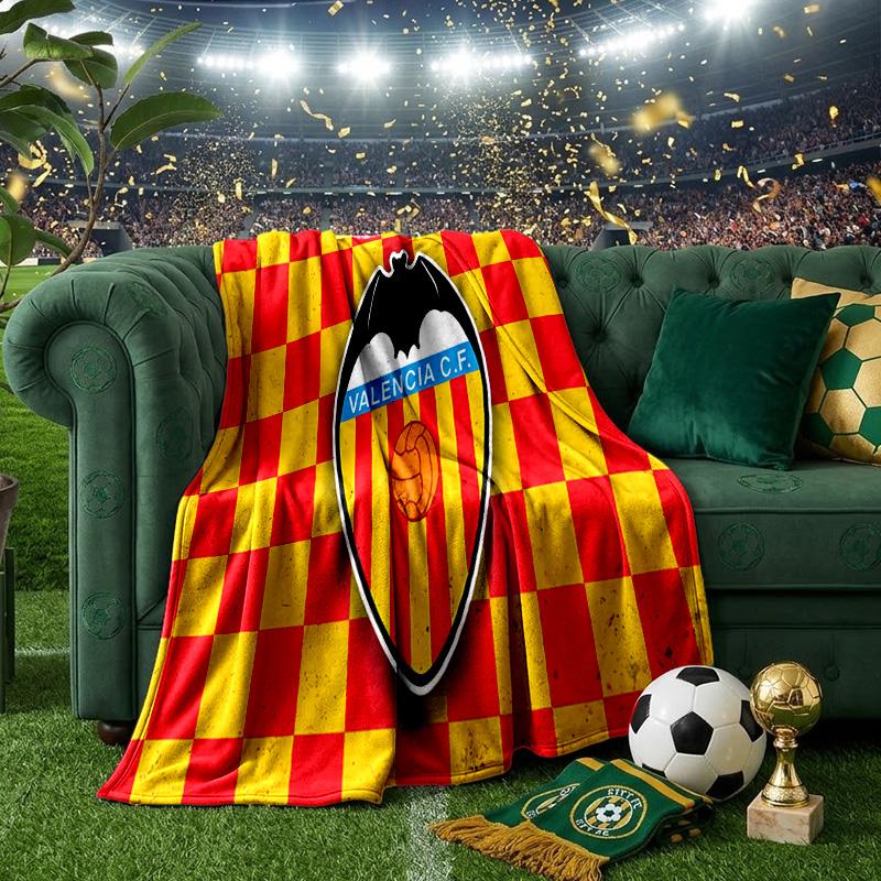 Valencia Crest Design Throws Blanket Flannel Blankets Plush for Couch Bed Gifts for Men Women Travel picnic blanket Christmas fan gifts