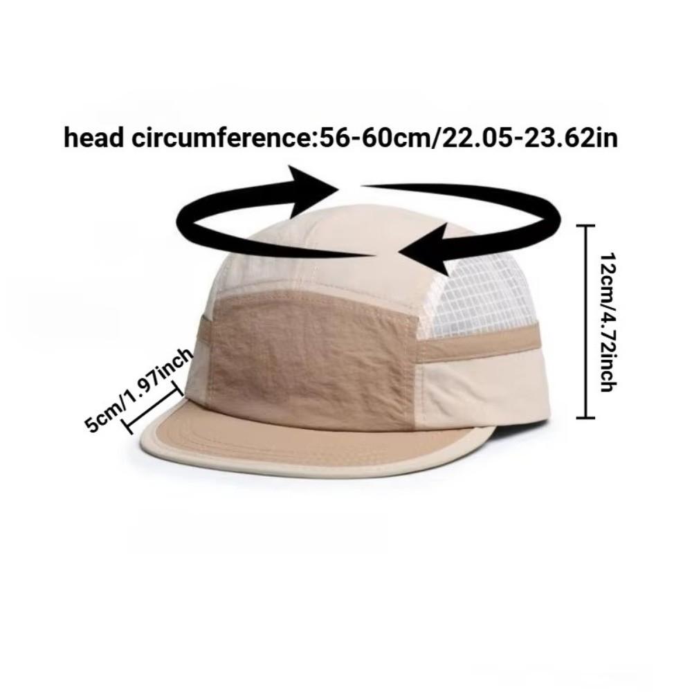 Nylon Quick Dry Hat 5 Panel Sunshade Cap Fashion Baseball Caps For Running, Camping