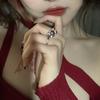 Spice Girl Niche Design Sense Cold Wind Ruby Opening Simple Irregular Fashion Ring Women'S High Sense