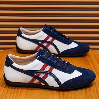 Autumn/Winter Leather Water-Repellent Forrest Gump Low-Top Moccasins - Casual British Lace-Up Shoes