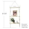 Wooden Wall Shelf Macrame Display Stand Boho Art Home Decoration Floating Shelf Nordic Wall Decor Living Room Nursery Aesthetics