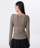 MUSINSA STANDARD WOMAN Women'S Vertical Sheer Boat Neck Long Sleeve T-Shirt [Taupe]