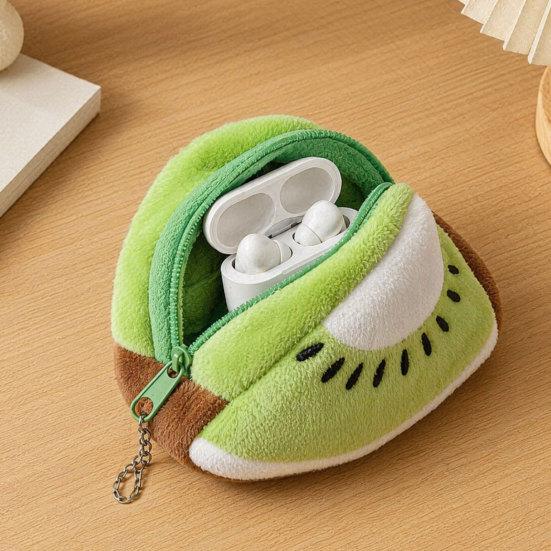 Plush Coin Purse Cute Wallet Small Coin Pouch Mini Change Purse Case Fruit Zipper