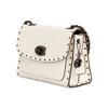 Coach Parker 18 Sweet Cool Style Turn Lock Logo Leather Studded Crossbody Shoulder Bag Small Women shoulder bag White 29389-BPCHK