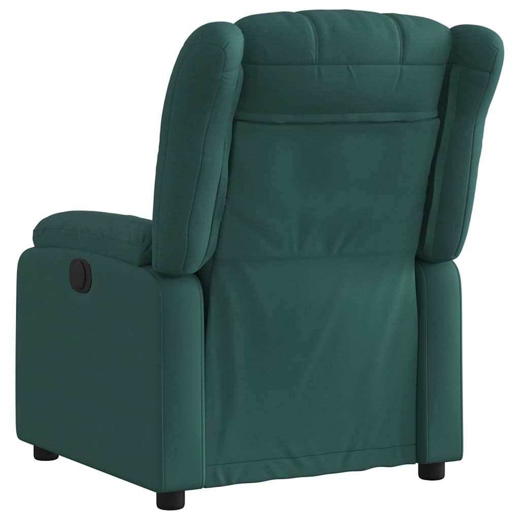 Vidaxl Electric Recliner, Dark Green, Fabric Upholstered