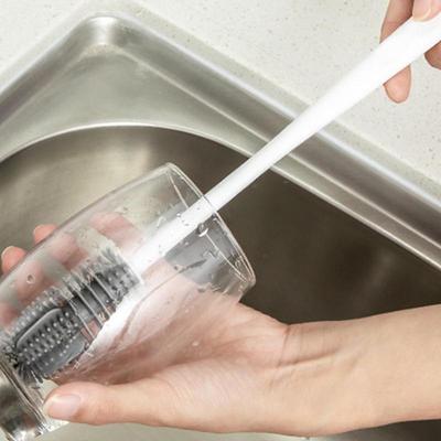 Long Handle Silicone Bottle Brush Insulation Cup Washing No Deadend Long Handled Silicone Cleaning Brush Cleaning Tools