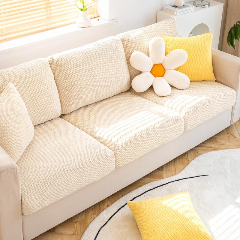 Solid Color Polar Fleece Sofa Cover All-Inclusive Universal Elastic Sofa Cover Four Seasons Anti-Cat Scratch Sofa Cover