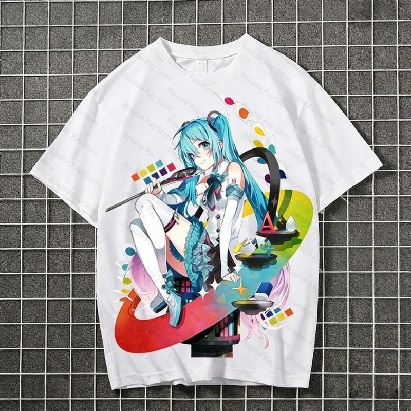 2026 Hatsune miku animation peripheral short-sleeved Children t-shirts kawaii dimensional student clothes T-shirt