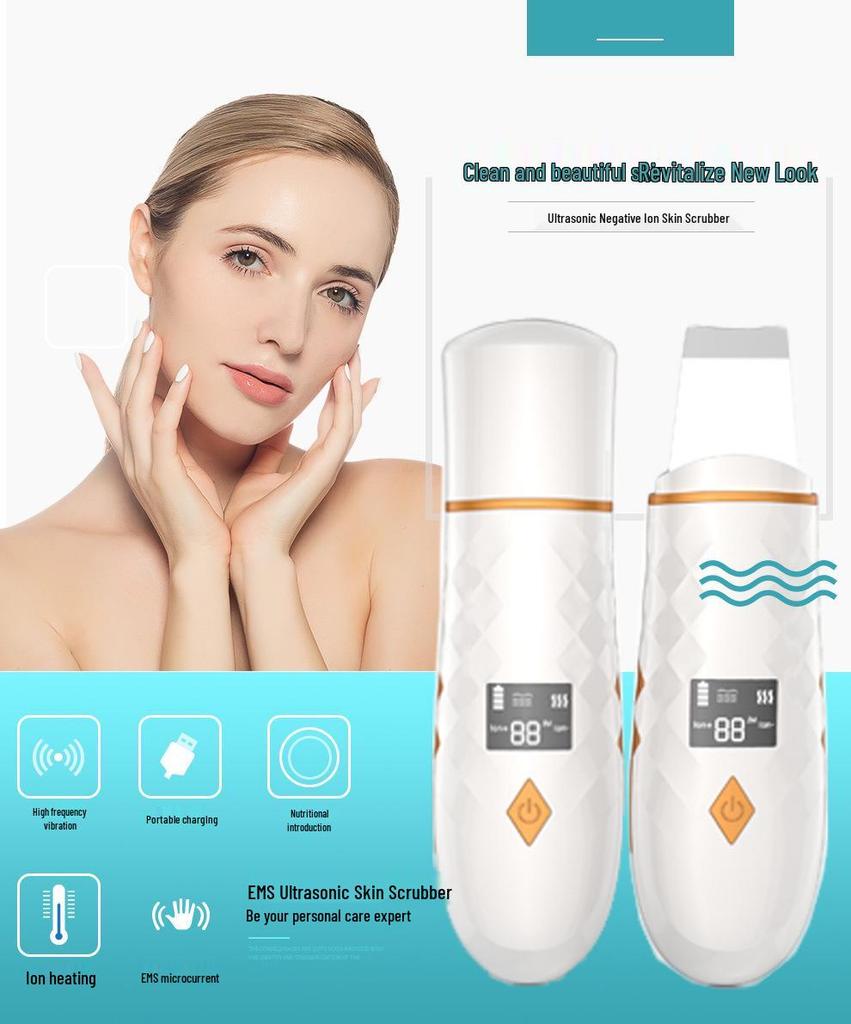 Ultrasonic Ion Skin Scrubber & Blackhead Remover Facial Cleaner
