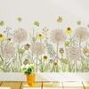 Retro Pastoral Art Dandelion Wall Stick Living Room Bedroom Restoring Garden Art Plant Flower Self-stick Wall Decoration Paper