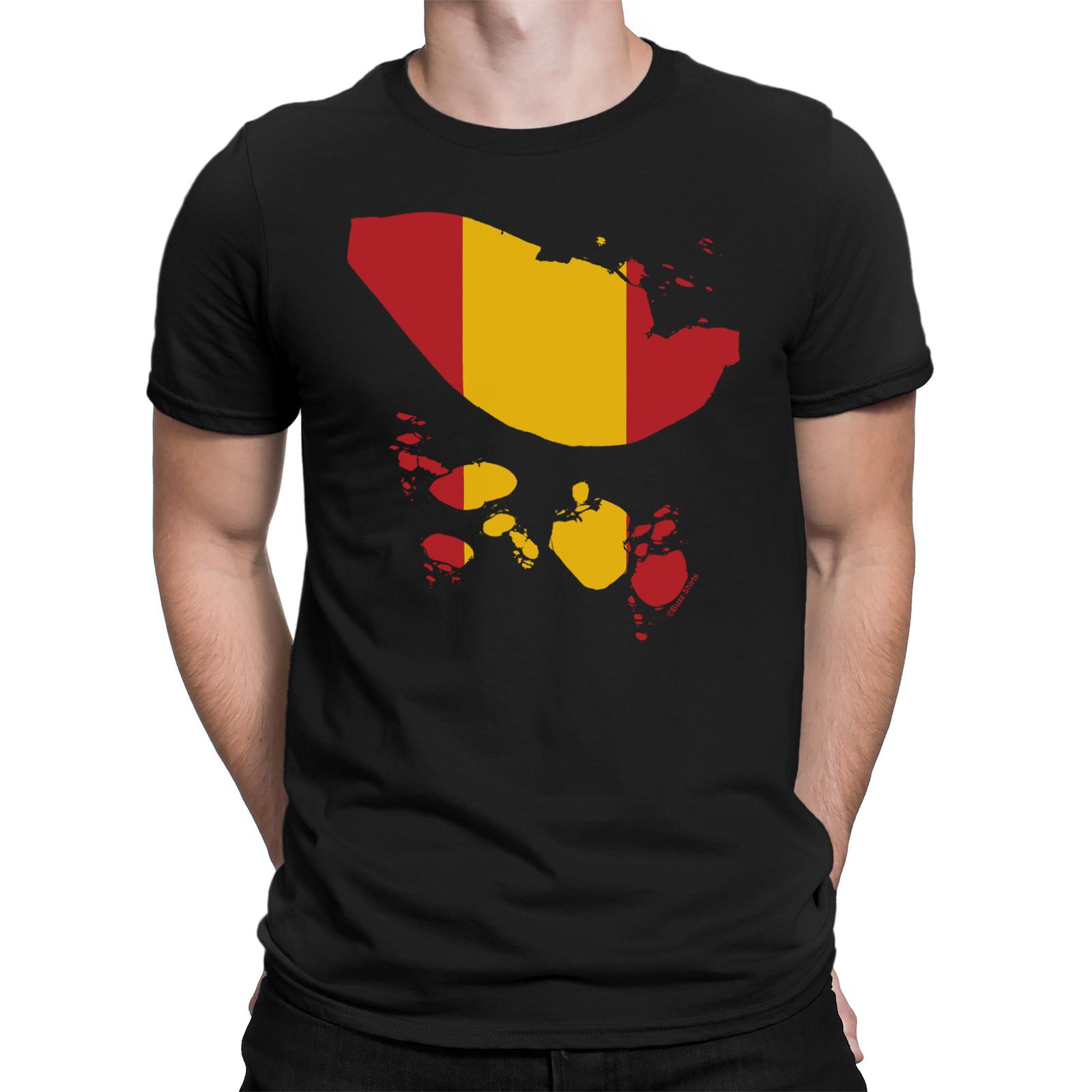 Mens SPAIN Patriotic T-Shirt Mens Womens Tees Top Spanish Flag Ripped Style Espana Gift Top S