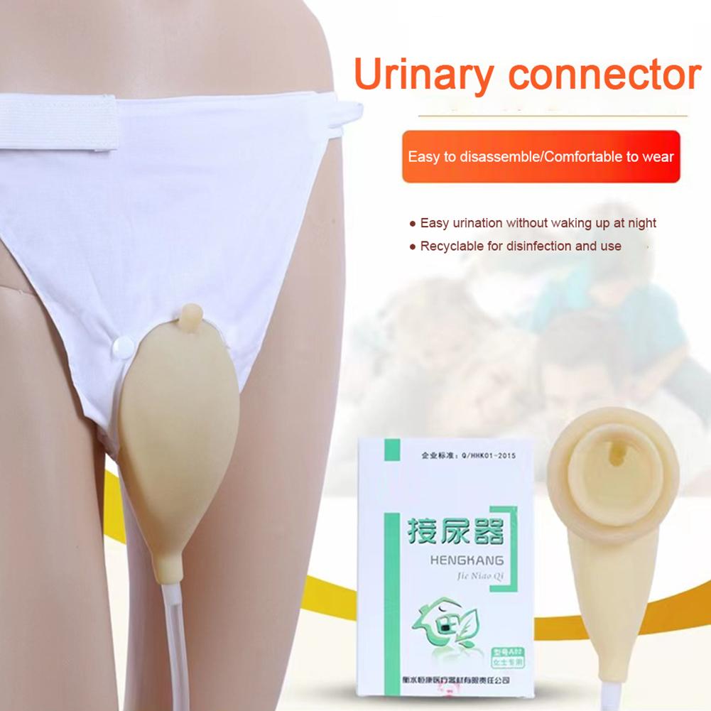 Pánská nositelná latexová močová taška Opakovaně použitelný močový konektor Nastavitelný popruh Močení Močový Perfektní pro ležící pacienty