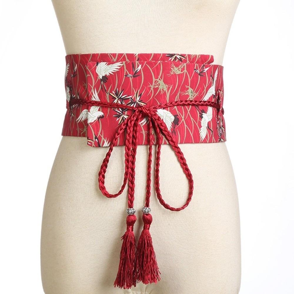 Slim Fit Swan Corset Belt Floral Printed Waist Band Trendy Corset Waistband  for Women