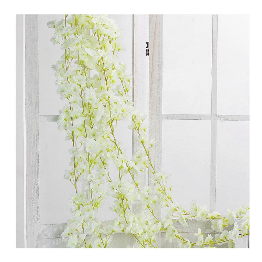 Artificial Flower Rattan Single 1.8m 135pcs Flowers Head Vivid Decorative Silk Plastic Hanging Fake