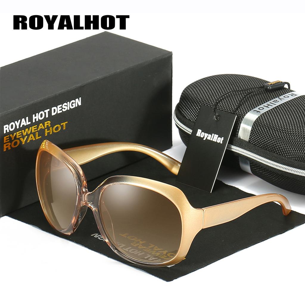 Royal Hot Women Men Big Oval Frame Resin Polarized Uv400 Sunglasses Eyewear Glasses