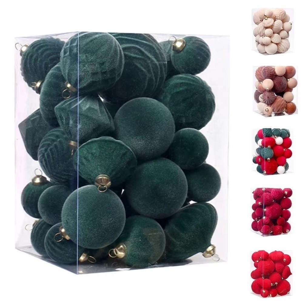 Flocked Christmas Ball Gift Ball Xmas Tree Hanging Pendants Exquisite Christmas Tree Ornament