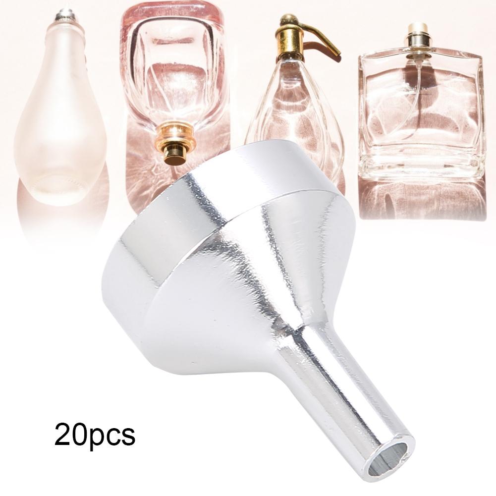 20PCS Aluminum Funnel Cosmetics Perfume Funnel Separating Mini Funnel Portable Makeup Tools